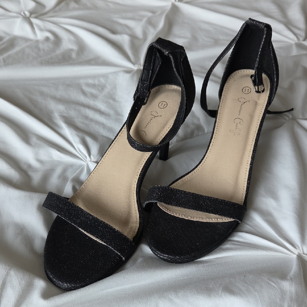 Elegant Black Sparkly Women's Heels